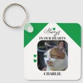 Porte-clés Chat Sympathy Keepsaké Pet Memorial vert (Recto)