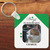 Porte-clés Chat Sympathy Keepsaké Pet Memorial vert (Recto)