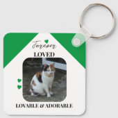 Porte-clés Chat Sympathy Keepsaké Pet Memorial vert (Dos)