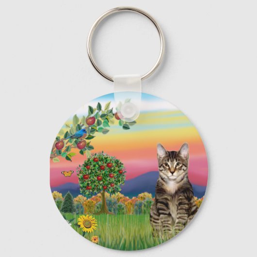 Porte-clés Chat (Tabby1) - Pays Lumineux (Recto)