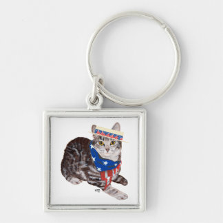 Porte-clés Chat tabby américain patriotique