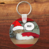 Porte-clés Chat Tabby Orange de Noël (Recto)