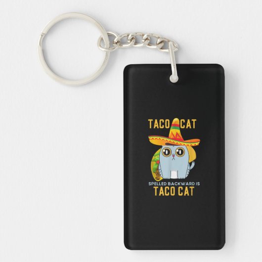 Porte-clés Chat Taco Drôle Éclaté À L'Arrière Du Tacocat Mexi (Devant)
