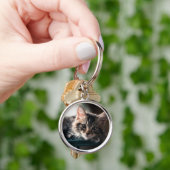 Porte-clés Chat tigré doux (main)