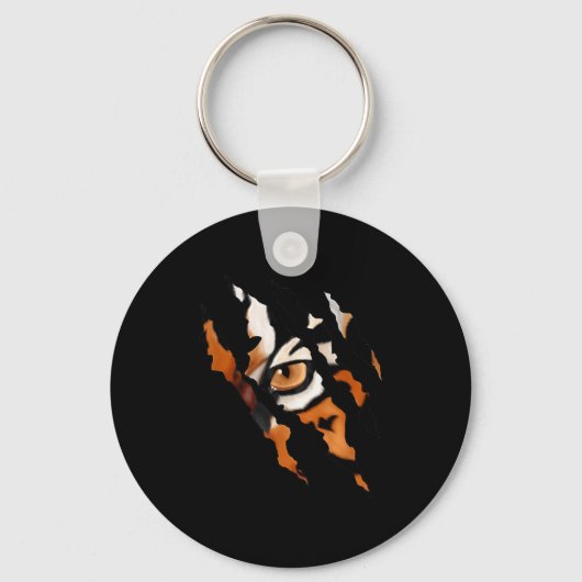 Porte-clés Chat Tigre Intrépide Oeil Griffe Silhouette (Recto)