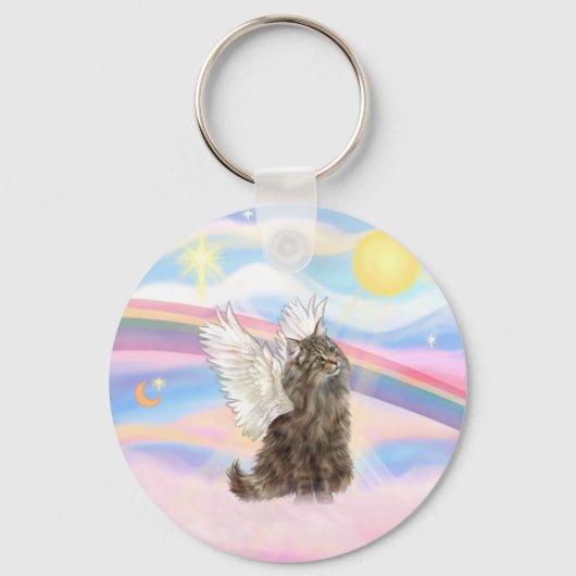 Porte-clés Chat tigré norvégien de forêt - Ange (Recto)