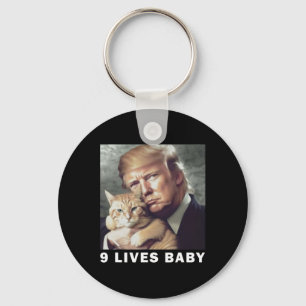 Porte-clés Chat Trump 9 Vies par Trump 2024 Gagne Victoire Va