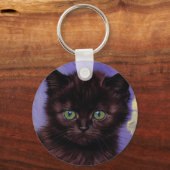 Porte-clés Chat Van Gogh avec fleurs blanches (Recto)