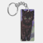 Porte-clés Chat Van Gogh avec fleurs blanches (Devant gauche)