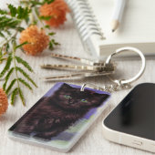 Porte-clés Chat Van Gogh avec fleurs blanches (Devant droit)