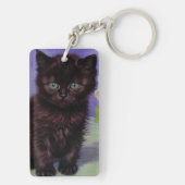 Porte-clés Chat Van Gogh avec fleurs blanches (Dos)