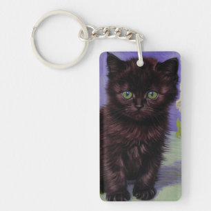 Porte-clés Chat Van Gogh avec fleurs blanches