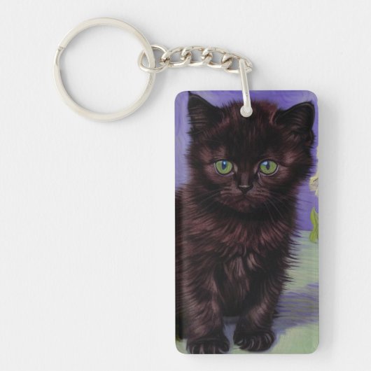 Porte-clés Chat Van Gogh avec fleurs blanches (Devant)