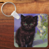 Porte-clés Chat Van Gogh avec fleurs blanches (Recto)