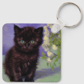 Porte-clés Chat Van Gogh avec fleurs blanches (Dos)