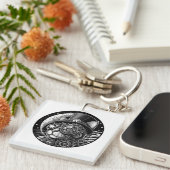 Porte-clés Chat victorien Steampunk (Devant Droit)