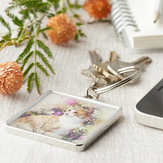 Porte-clés Chat vintage (Côté)