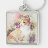 Porte-clés Chat vintage (Devant)