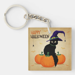 Porte-clés Chat vintage de Halloween et porte - clé des