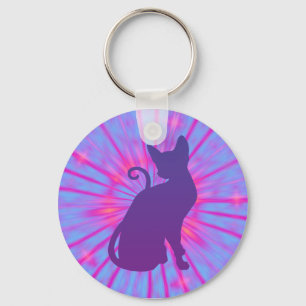 Porte-clés Chat Violet