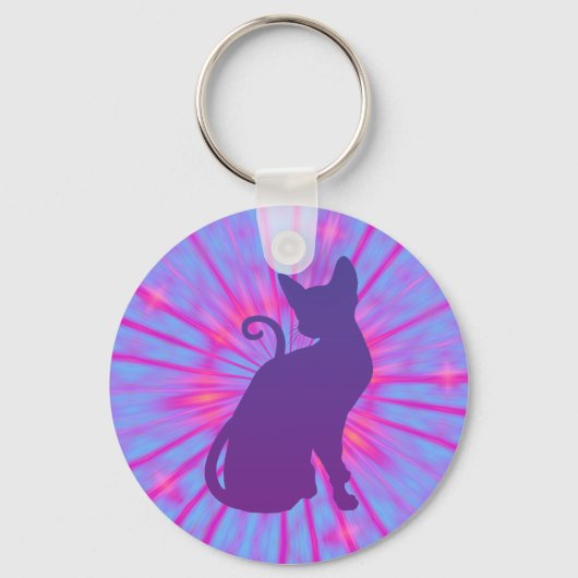 Porte-clés Chat Violet (Recto)