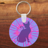 Porte-clés Chat Violet (Recto)