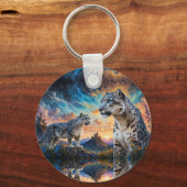 Porte-clés Château de Leopard de Neige Levée de soleil réflex (Recto)