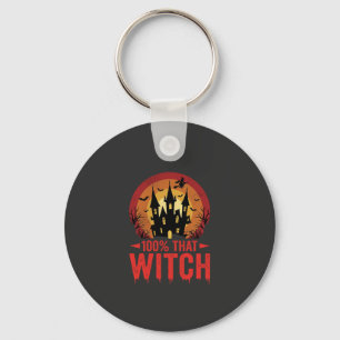 Porte-clés Château d'Halloween de cette sorcière à 100%