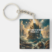 Porte-clés Château Majestueux Levant L'Éternel EST MON ROCHER (Devant)