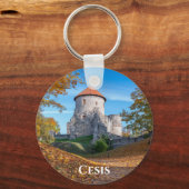 Porte-clés Château médiéval entouré de forêt (Verso)