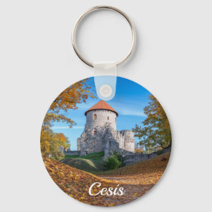 Porte-clés Château médiéval entouré de forêt