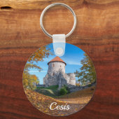 Porte-clés Château médiéval entouré de forêt (Recto)