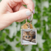 Porte-clés Chaton avec des yeux bleus (main)
