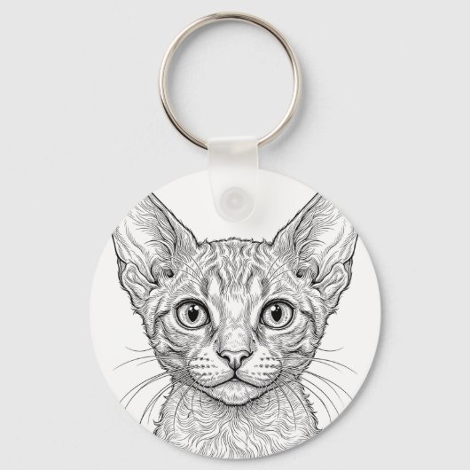 Porte-clés chaton Cornish Rex (Recto)