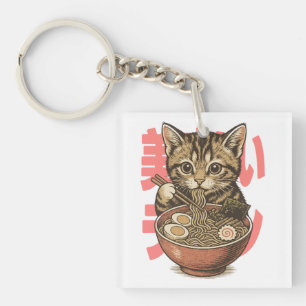Porte-clés Chaton de kit ramen délicieux