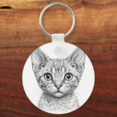 Porte-clés chaton Devon Rex (Recto)
