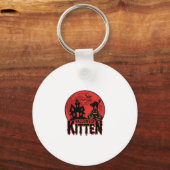 Porte-clés Chaton d'Halloween Maison Hantée Chat Graphique_1 (Recto)