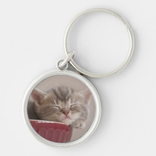 Porte-clés Chaton dormant dans une cuvette (Devant)