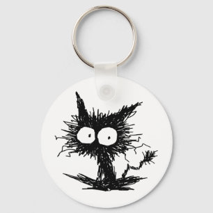 Porte-clés Chaton mal peigné noir GabiGabi