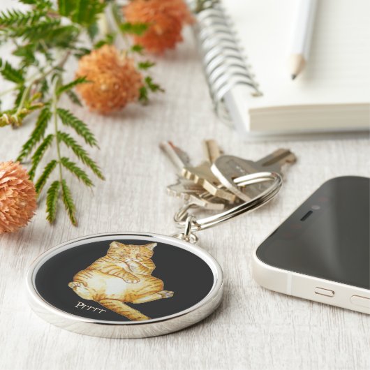 Porte-clés chaton mignon couchage gingembre chaton design d'a (Côté)