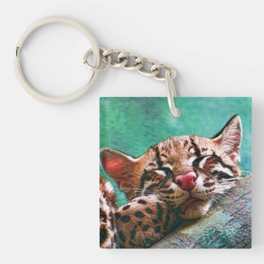 Porte-clés Chaton mignon d'Ocelot de bébé de sommeil (Devant)