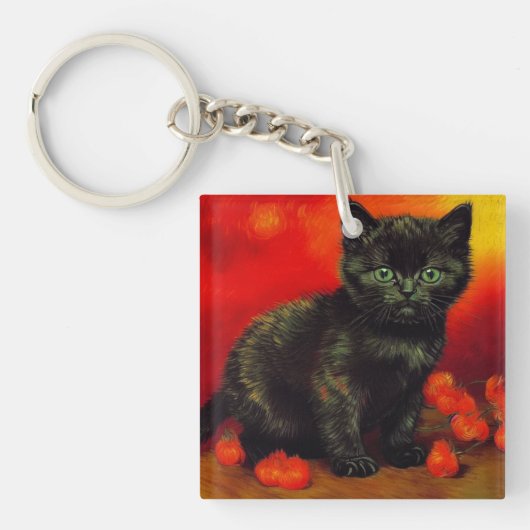 Porte-clés Chaton noir de Van Gogh (Devant)