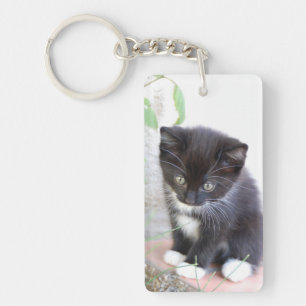 Porte-clés Chaton noir et blanc