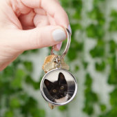 Porte-clés Chaton noir et blanc mignon de smoking (main)