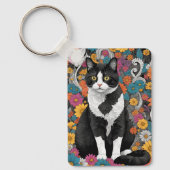 Porte-clés Chaton parmi les fleurs (Recto)