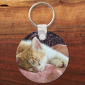 Porte-clés Chaton roux endormi (Recto)