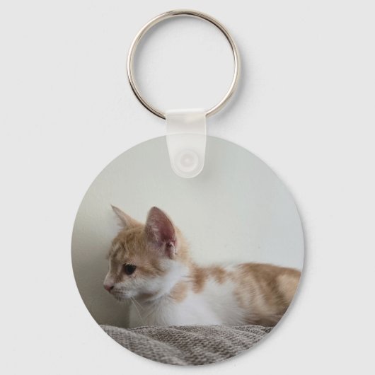 Porte-clés Chaton roux et blanc (Recto)