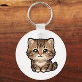 Porte-clés chaton tabby marron mignon (Recto)