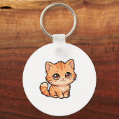 Porte-clés chaton tabby orange mignon (Recto)