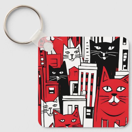 Porte-clés Chats à New York (Recto)
